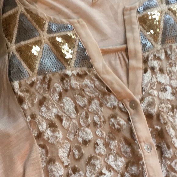 Ivory Top Tunic with Sequined & Crushed Velvet Bodice - Picture 6 of 9